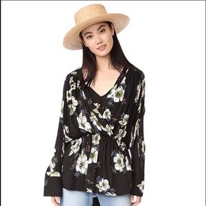 Free People Tuscan Dreams Floral Print Blouse